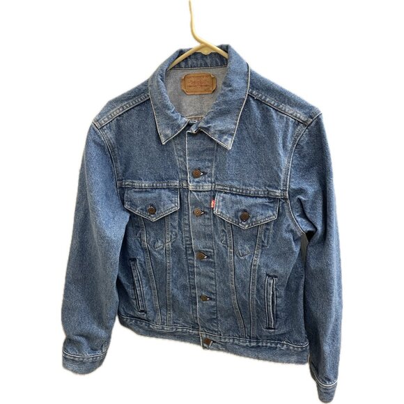 90'S Levi's 70506-0214 denim jacket, denim jacket, made in USA, men's size M, vintage cotton blue type Vintage Second Hand